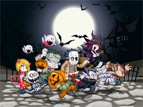 Painel Festa Halloween (200x100) - Número 01